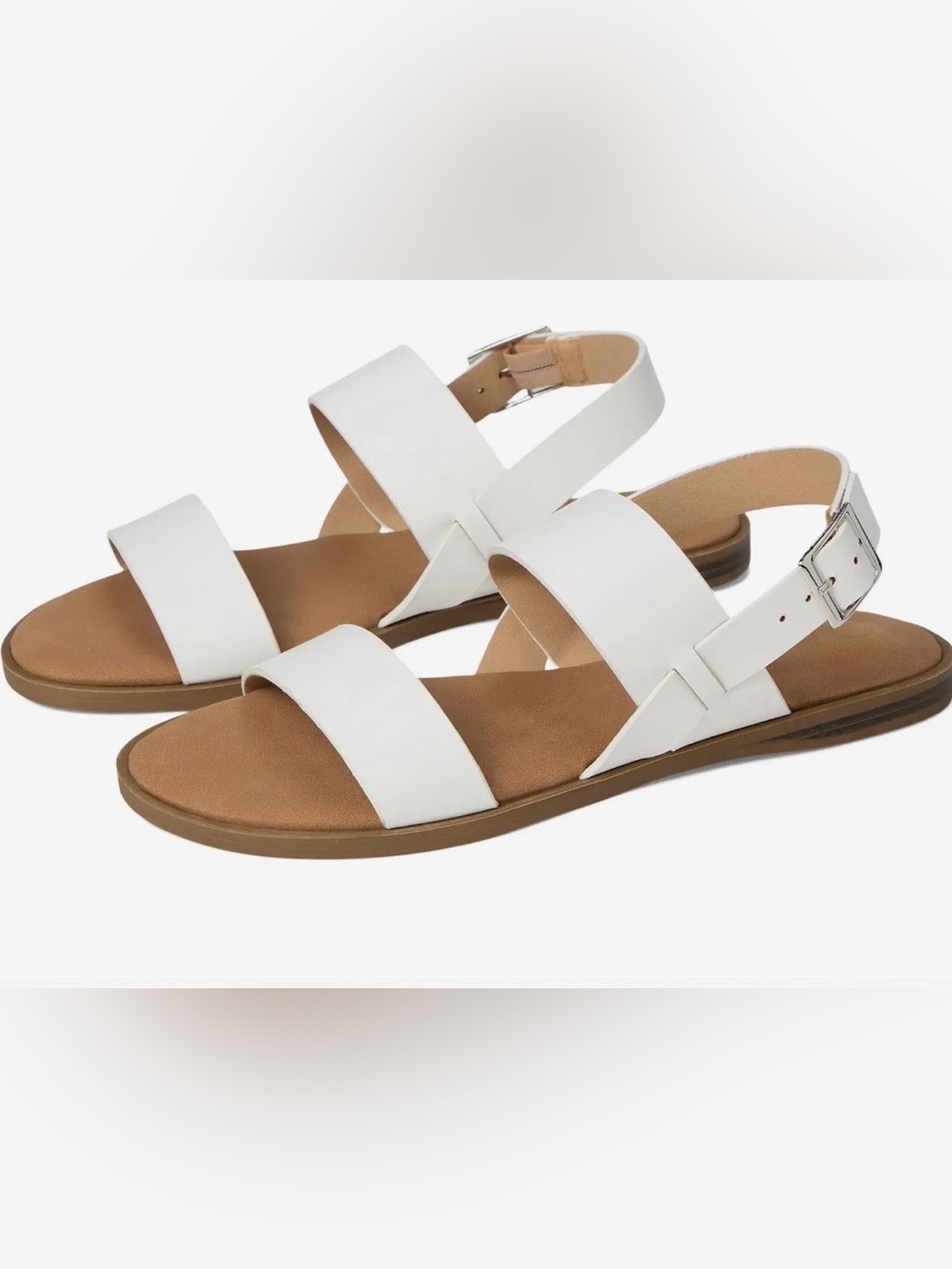 NWOT or box Journee Collection Lavine White Strappy Flat Sandals Sz 9.5